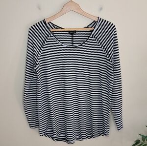 Torrid | Black White Striped Waffle Knit Top Torrid Size 0 or Large
